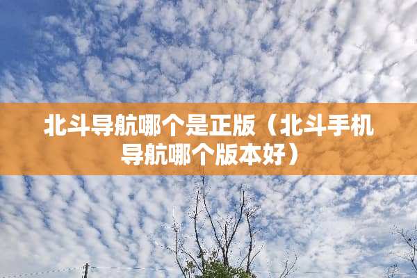 北斗导航哪个是正版（北斗手机导航哪个版本好）