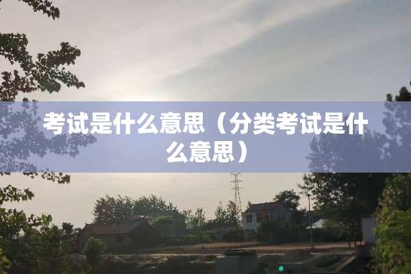 考试是什么意思（分类考试是什么意思）