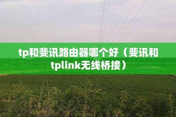 tp和斐讯路由器哪个好（斐讯和tplink无线桥接）