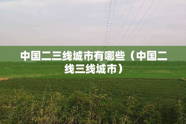 中国二三线城市有哪些（中国二线三线城市）