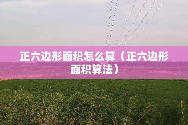 正六边形面积怎么算（正六边形面积算法）