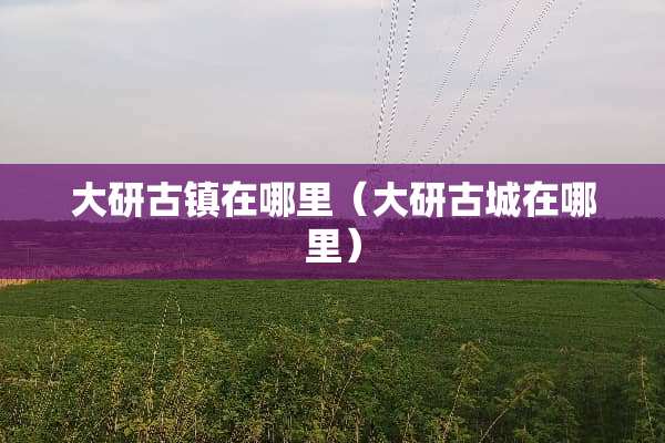 大研古镇在哪里（大研古城在哪里）