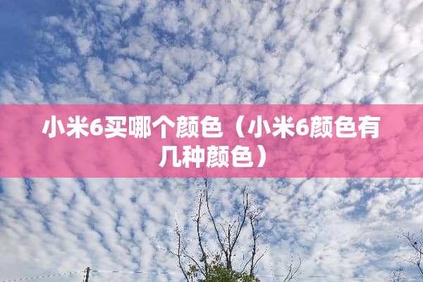 小米6买哪个颜色（小米6颜色有几种颜色）