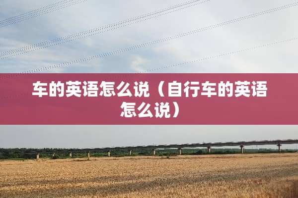 车的英语怎么说（自行车的英语怎么说）