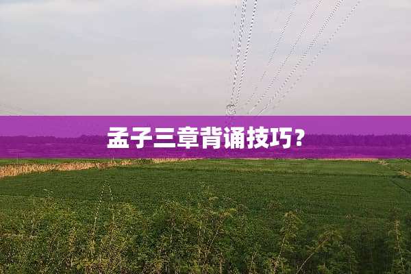 孟子三章背诵技巧？