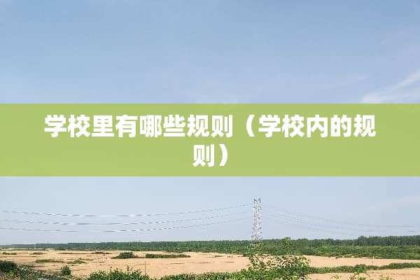 学校里有哪些规则（学校内的规则）