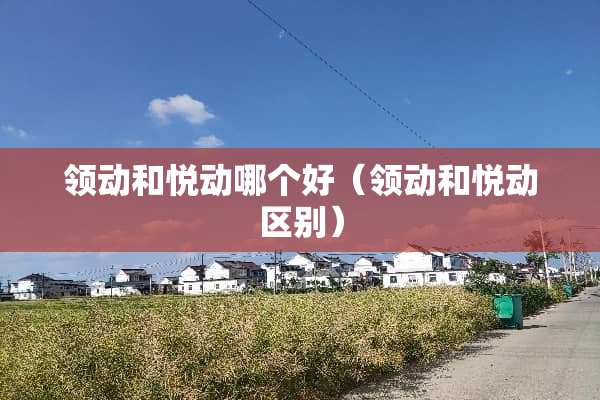 领动和悦动哪个好（领动和悦动区别）