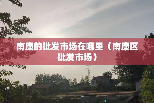 南康的批发市场在哪里（南康区批发市场）