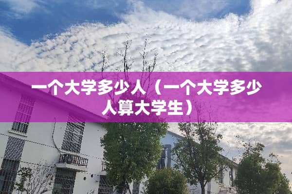 一个大学多少人（一个大学多少人算大学生）