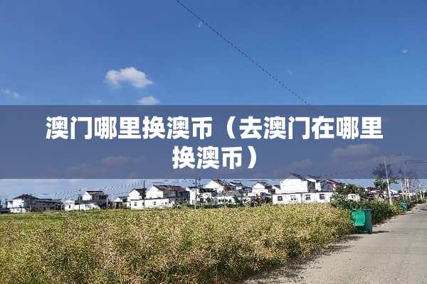 澳门哪里换澳币（去澳门在哪里换澳币）