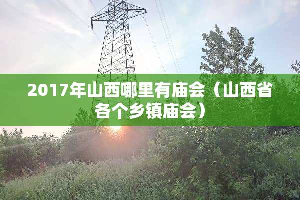 2017年山西哪里有庙会（山西省各个乡镇庙会）