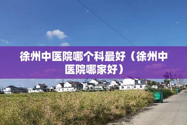 徐州中医院哪个科最好（徐州中医院哪家好）