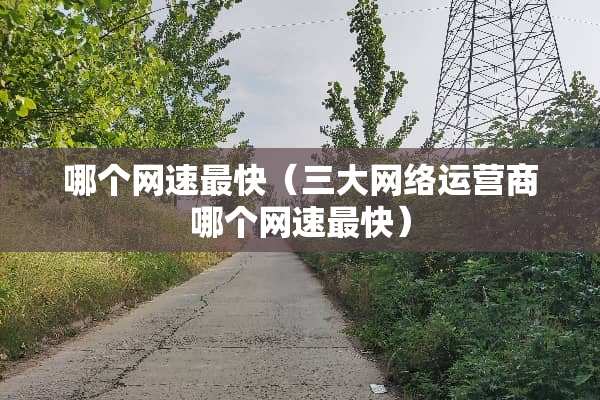 哪个网速最快（三大网络运营商哪个网速最快）