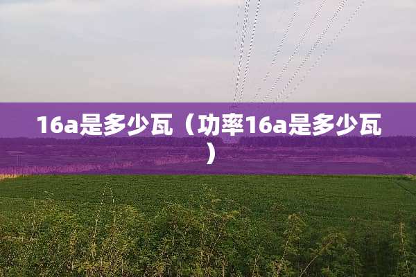 16a是多少瓦（功率16a是多少瓦）