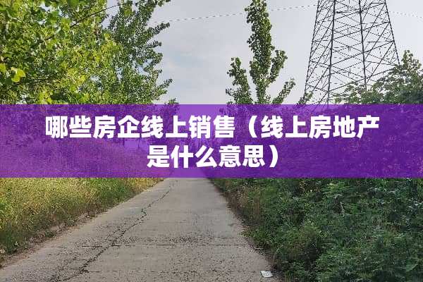 哪些房企线上销售（线上房地产是什么意思）
