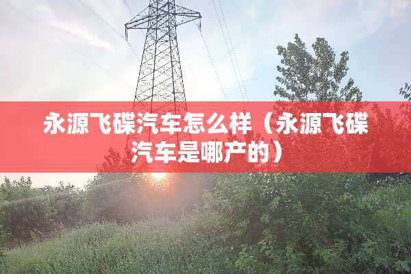 永源飞碟汽车怎么样（永源飞碟汽车是哪产的）
