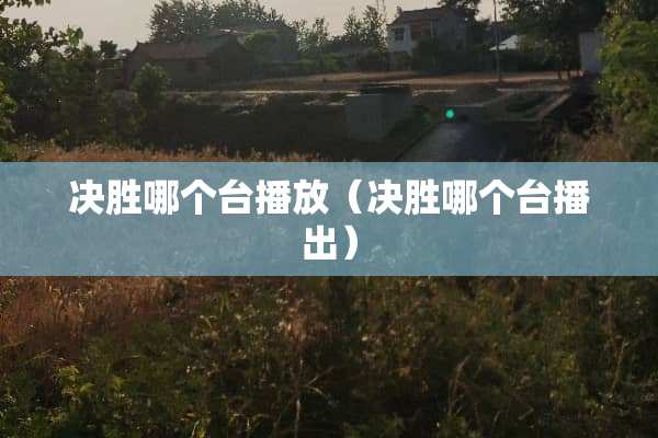 决胜哪个台播放（决胜哪个台播出）