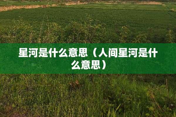 星河是什么意思（人间星河是什么意思）