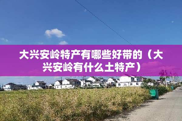 大兴安岭特产有哪些好带的（大兴安岭有什么土特产）