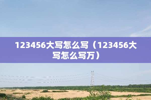 123456大写怎么写（123456大写怎么写万）