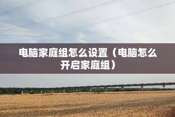 电脑家庭组怎么设置（电脑怎么开启家庭组）