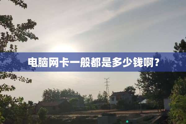 电脑网卡一般都是多少钱啊？