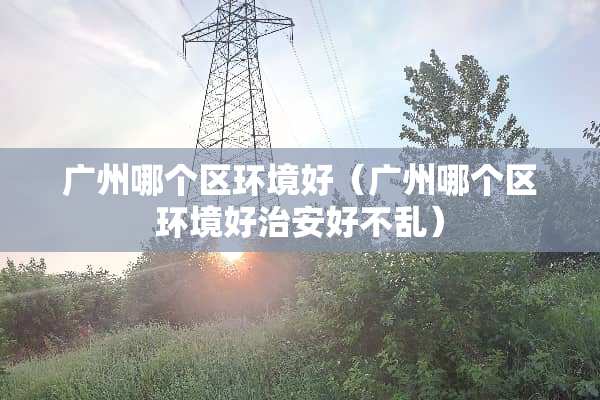 广州哪个区环境好（广州哪个区环境好治安好不乱）