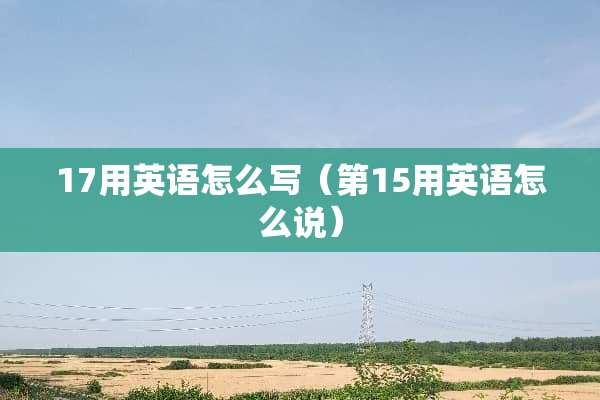 17用英语怎么写（第15用英语怎么说）
