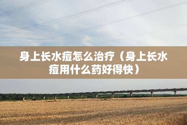 身上长水痘怎么治疗（身上长水痘用什么药好得快）