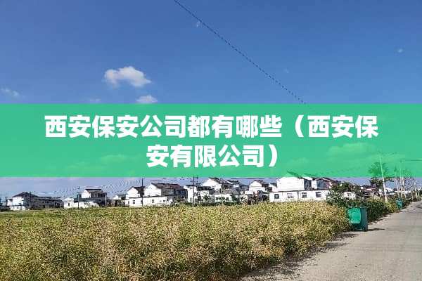 西安保安公司都有哪些（西安保安有限公司）