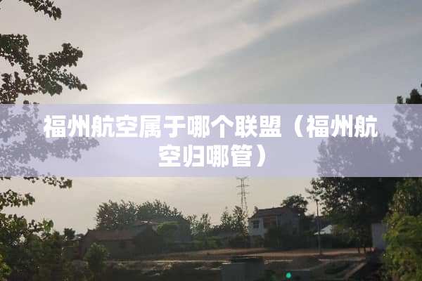 福州航空属于哪个联盟（福州航空归哪管）