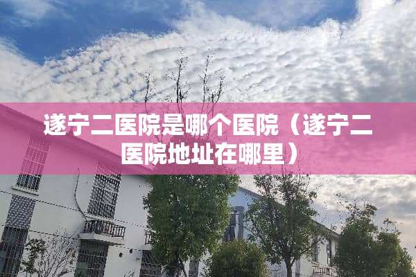 遂宁二医院是哪个医院（遂宁二医院地址在哪里）