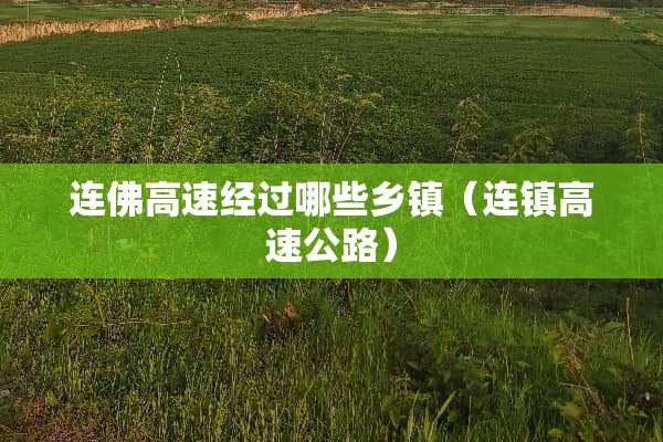 连佛高速经过哪些乡镇（连镇高速公路）