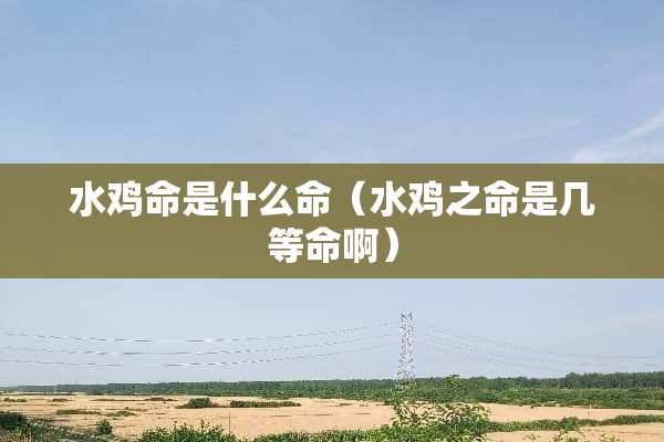 水鸡命是什么命（水鸡之命是几等命啊）