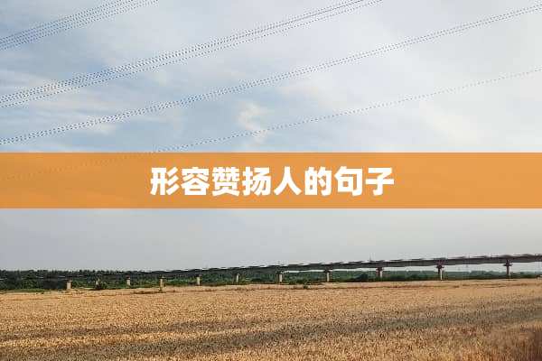 形容赞扬人的句子