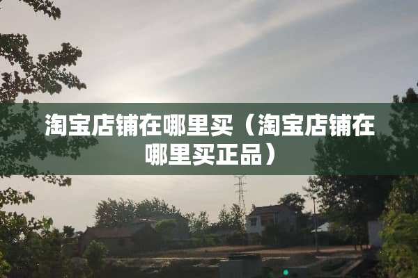 淘宝店铺在哪里买（淘宝店铺在哪里买正品）
