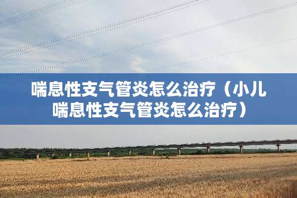 喘息性支气管炎怎么治疗（小儿喘息性支气管炎怎么治疗）