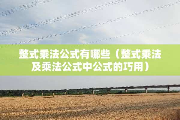整式乘法公式有哪些（整式乘法及乘法公式中公式的巧用）