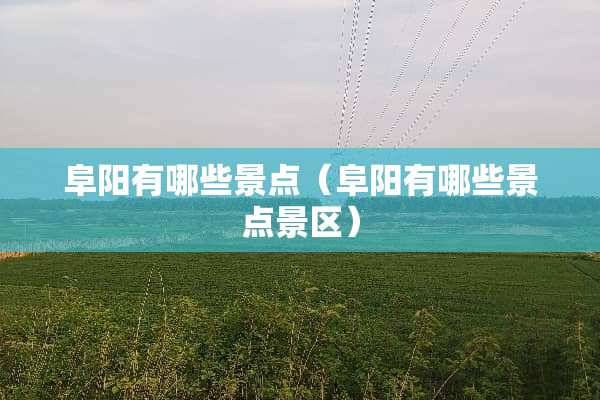 阜阳有哪些景点（阜阳有哪些景点景区）