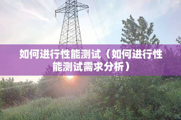 如何进行性能测试（如何进行性能测试需求分析）