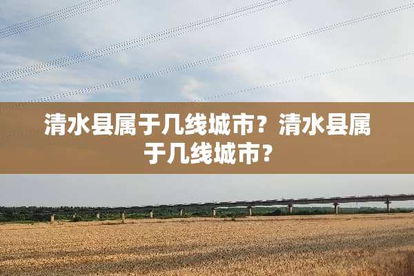 清水县属于几线城市？清水县属于几线城市？