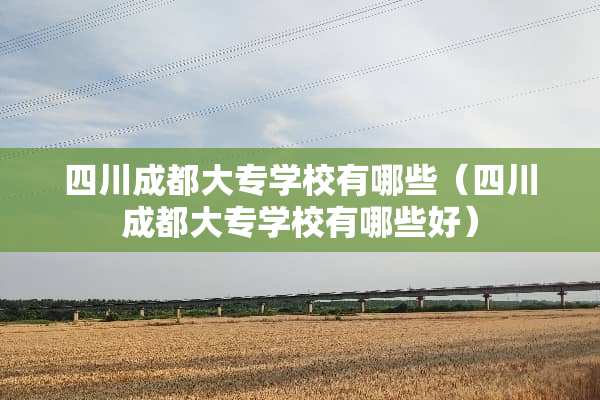 四川成都大专学校有哪些（四川成都大专学校有哪些好）