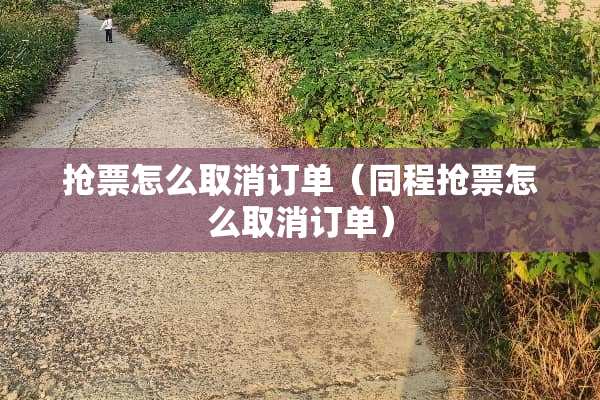抢票怎么取消订单（同程抢票怎么取消订单）