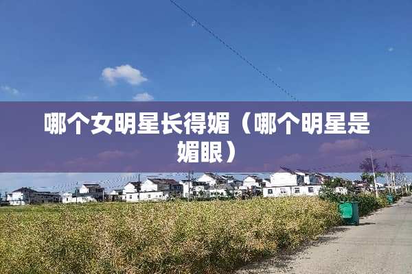 哪个女明星长得媚（哪个明星是媚眼）