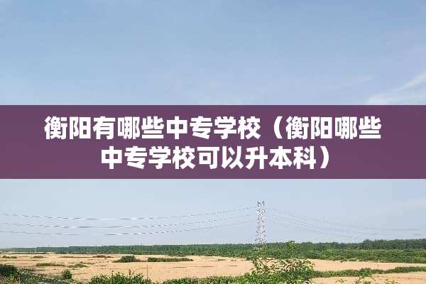 衡阳有哪些中专学校（衡阳哪些中专学校可以升本科）