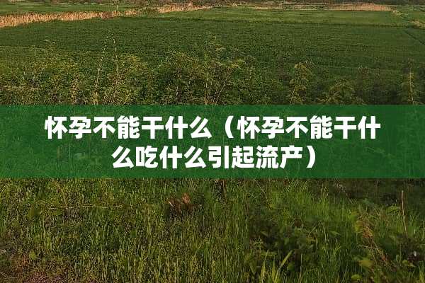 怀孕不能干什么（怀孕不能干什么吃什么引起流产）