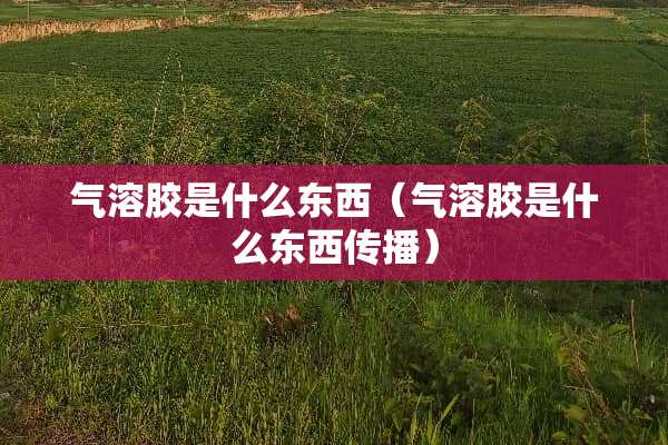 气溶胶是什么东西（气溶胶是什么东西传播）