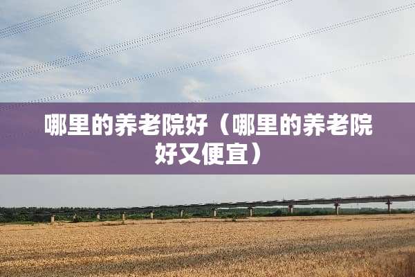 哪里的养老院好（哪里的养老院好又便宜）