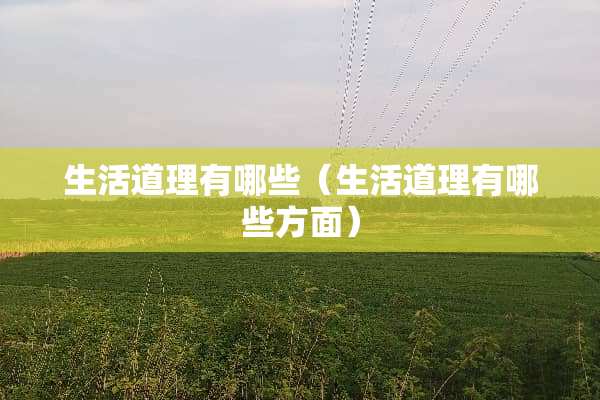 生活道理有哪些（生活道理有哪些方面）