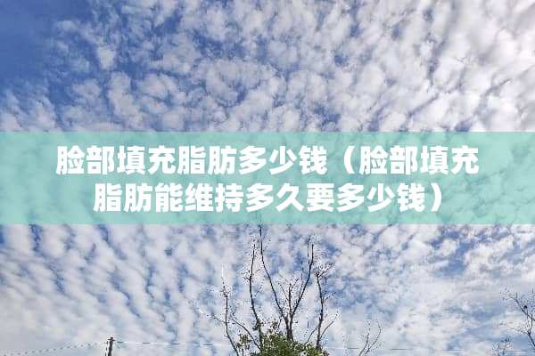脸部填充脂肪多少钱（脸部填充脂肪能维持多久要多少钱）